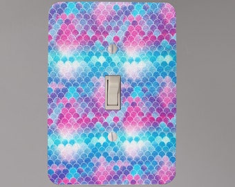 Mermaid Light Switch Cover - Single Toggle Switch Plate - Nursery Decor - Wall Plate Cover