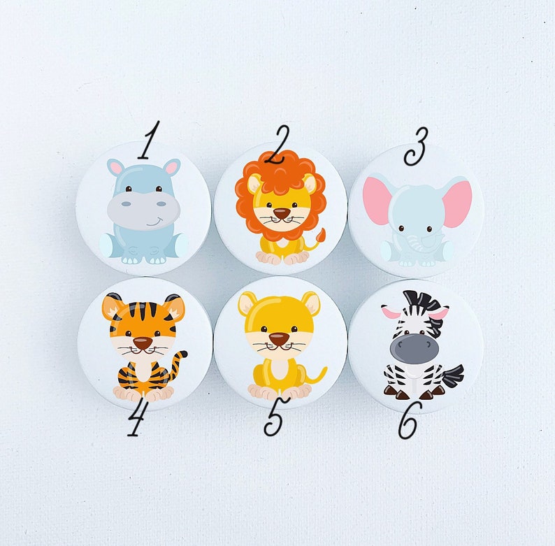 Jungle Animals Drawer Knobs Drawer Pulls Jungle Nursery Etsy