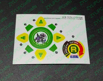 Hoja de pegatinas de colores especiales de Beyblade Draciel