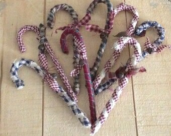 Homespun Candy Cane Ornaments/Bowl Fillers