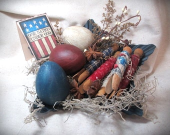 Patriotic Star Plate/Red,White,Blue Fillers