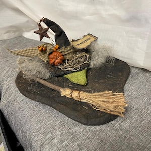 Melting Witch Shelf Sitter With Broom