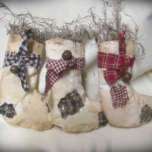 Christmas Stocking Ornaments/rustic/holiday/Tree Decoration/Bowl Fillers/FAPM/primitive