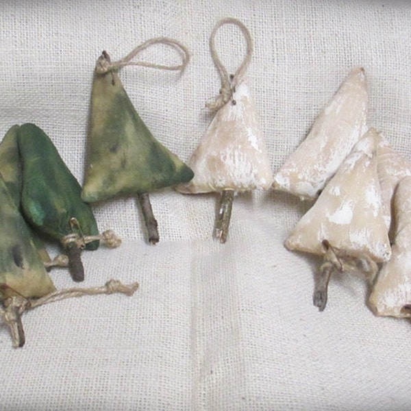 Prim Christmas Tree Ornaments/Bowl Fillers/Holiday Decor/Rustic/Farmhouse/FAPM