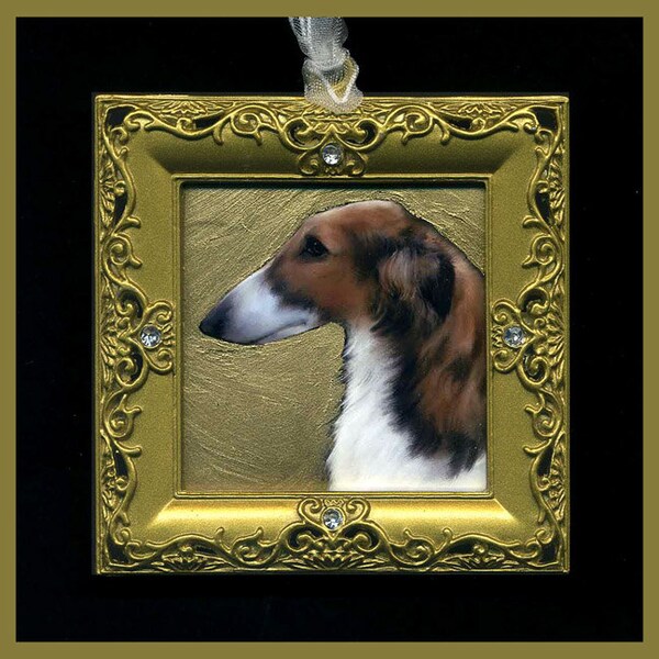 Borzoi dog Christmas ornament
