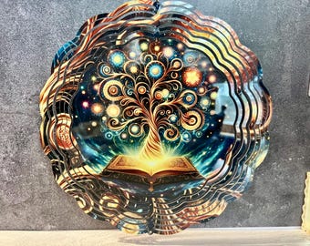 10" Metal Wind Spinner, Kinetic Garden Art, Vibrant Outdoor Decor, Swivel Hook Included