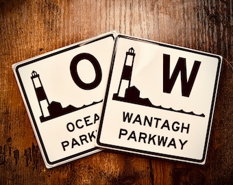 Long Island New York State Parkway Untersetzer Keramik,Wantagh/Ozean/Robert Moses/Norden/Süden/Bethpage/Sagtikos/Sunken Meadow/Caumsett