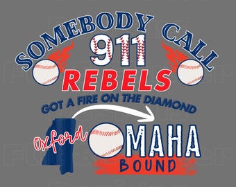 DIGITAL PNG Olemaha Rebs Baseball Red and Blue Rebels dtf sublimation