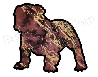 DIGITAL PNG Marbled Maroon Bulldog Sublimation dtf