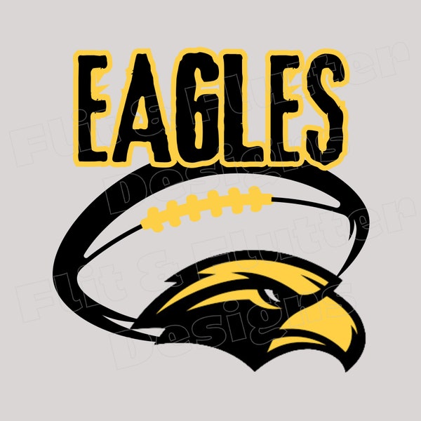 DIGITAL PNG Black and Gold Eagles Sublimation DTF