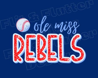 DIGITAL PNG Ole Miss Baseball Glitter Rebels