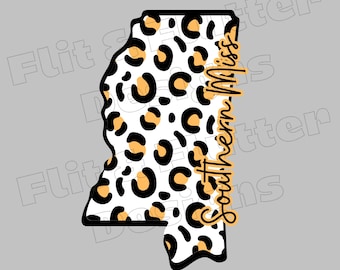 DIGITAL PNG Southern Mississippi Leopard Black and Gold Eagles dtf sublimation