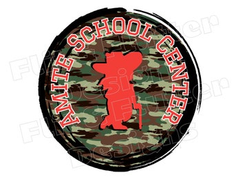 DIGITAL PNG Camo Amite School Center Sublimation DTF