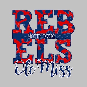 Ole Miss Hotty Toddy Rebels DTF Sublimation PNG
