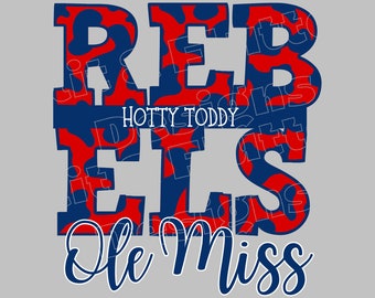 DIGITAL PNG Ole Miss Hotty Toddy Rebels DTF Sublimation