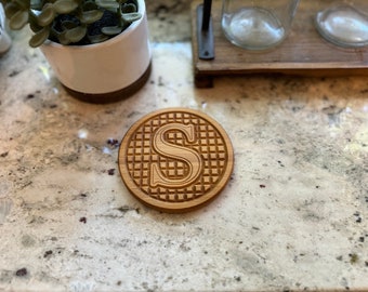 Juego de posavasos (cantidad 5) - Bambú - Regalo de calidad con letras, personalizado