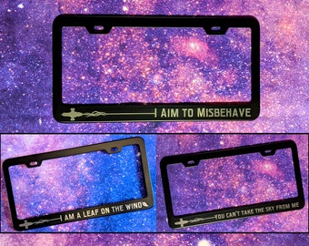 Firefly in Flight Silhouette - Fan Inspired - METAL Laser Etched License Plate Frame