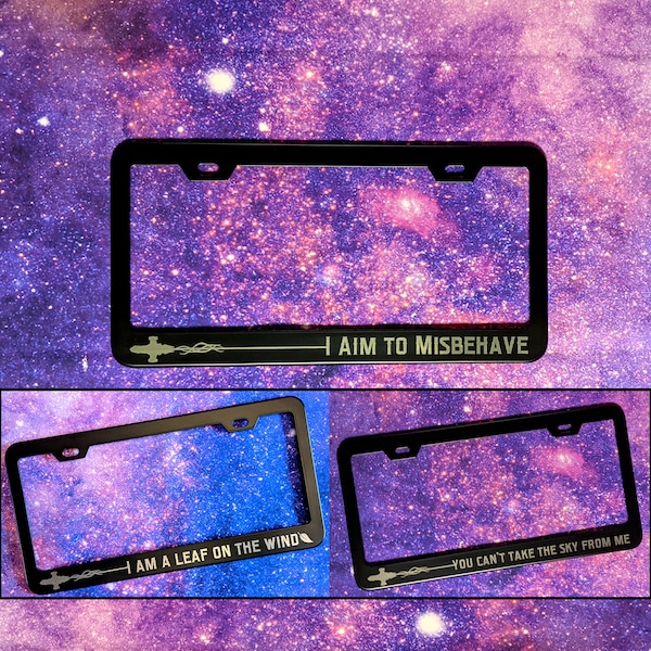 Firefly in Flight Silhouette - Fan Inspired - METAL Laser Etched License Plate Frame