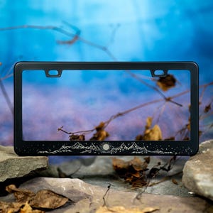 Sunrise Mountains -  Laser Etched METAL License Plate Frame