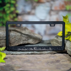 Moonlit Waves -  Laser Etched METAL License Plate Frame
