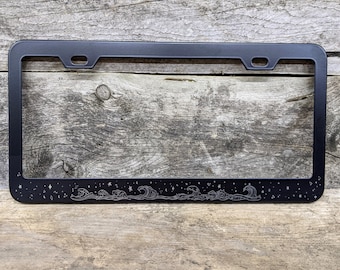 Starry Waves -  Laser Etched METAL License Plate Frame