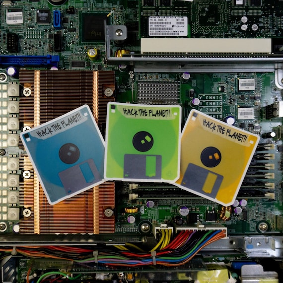 Hack the Clear Sticker Hacking Hacker Floppy Disk Etsy