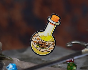 Mana Dew – Goblin Energy Fantasy Potion Parody Sticker | RPG Energy Drink Vinyl Decal
