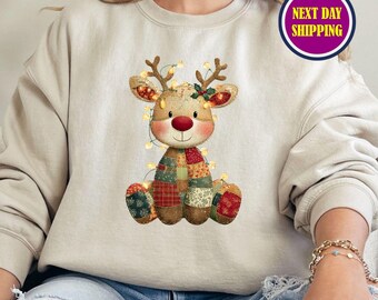 Cute Christmas Reindeer Sweatshirt, Family Holiday Outfit