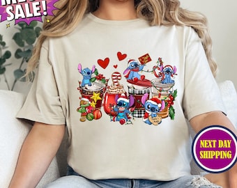 Stitch Christmas Coffee Shirt, Disney Xmas Matching Tee