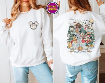 Vintage Mickey and Friends Christmas Sweatshirt, Disneyworld Christmas Hoodie, Disney Family Vacation Sweater