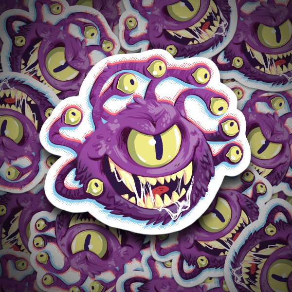 Beholder Vinyl Sticker | Dungeons & Dragons | Laptop Sticker | Classic Monster