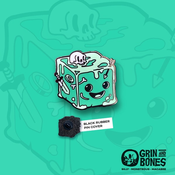 Gelatinous Cube Enamel Pin | Cute D&D Monster, RPG Flair