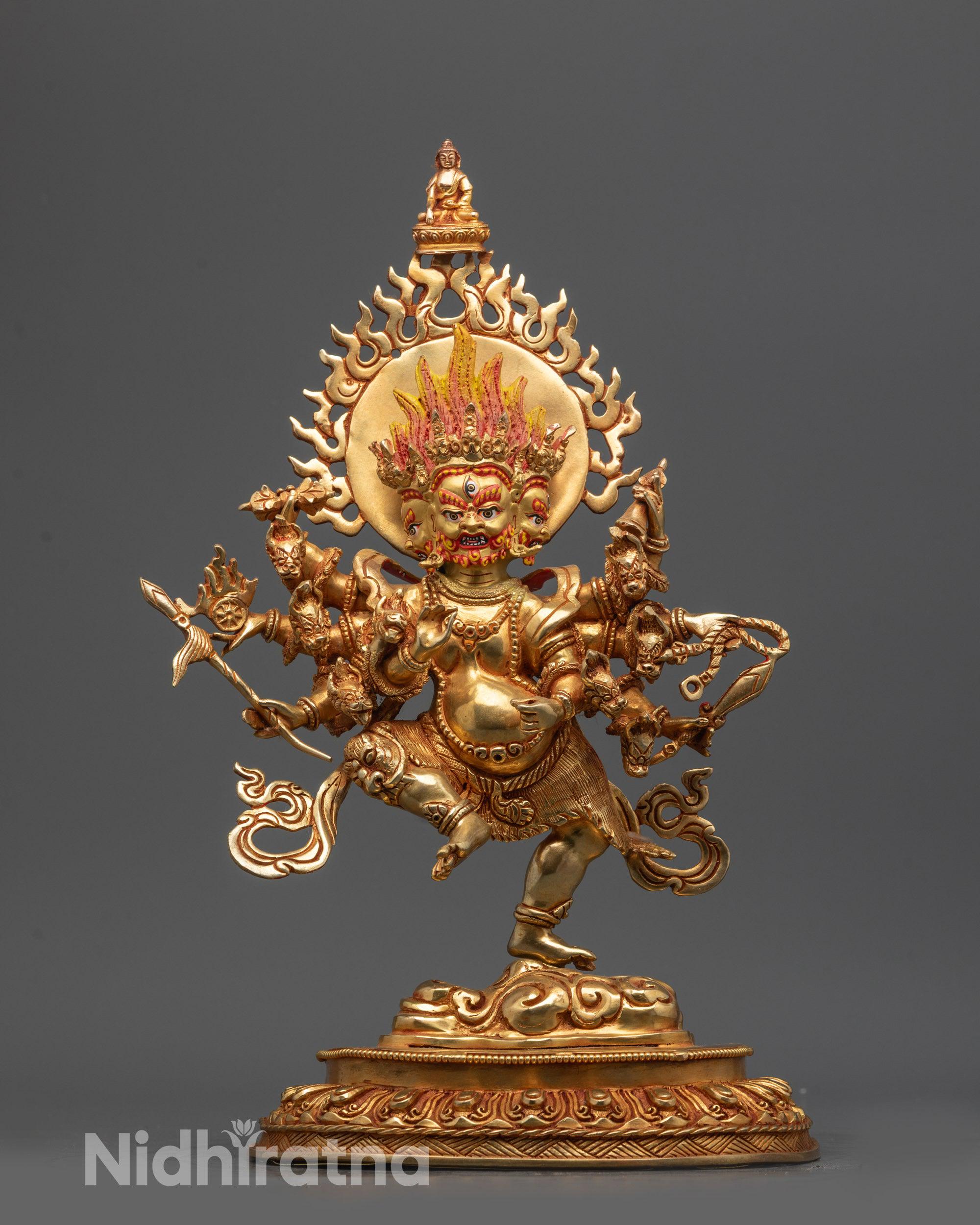 Ucchusma Statue | 24K Gold-fire Gilded Himalayan Buddhist Artwork 