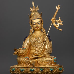 Padmasambhava (Guru Rinpoche) | Lotus-Born Buddha Statue | Handcrafted Tibetan Buddhist Meditation Art