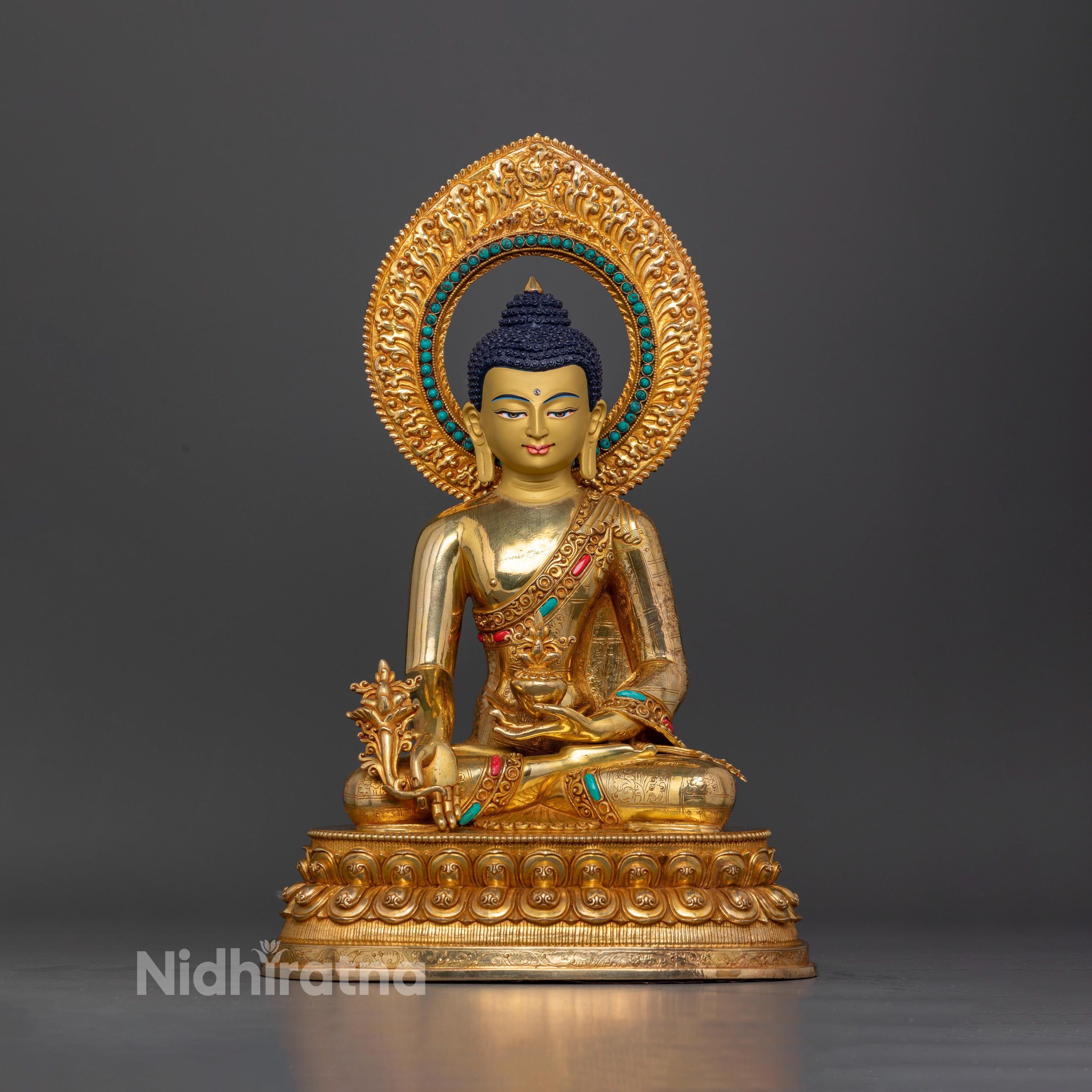 Authentic Medicine Buddha Sculpture | Handmade Tibetan