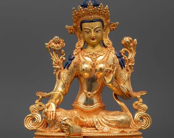 祝福された緑ターラー像 | チベット仏教の慈悲の女神 - Etsy 日本