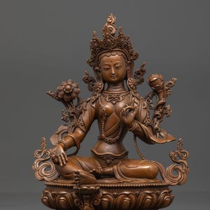 Peaceful Oxidized Green Tara Statue | Mother of Liberation