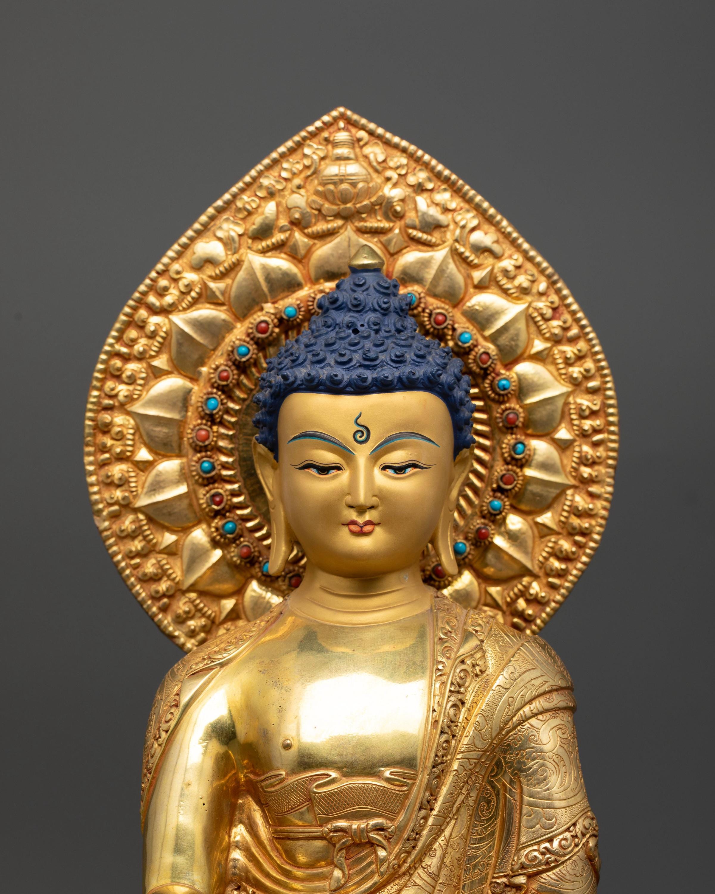 幸運仏坐像光背テラコッタ金箔ビルマ17世紀出土品ビルマシャン州古代仏像値下げ中! 光背付大仏釈迦牟尼像：精神的傑作 - Etsy 日本