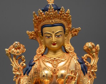 祝福された緑ターラー像 | チベット仏教の慈悲の女神 - Etsy 日本