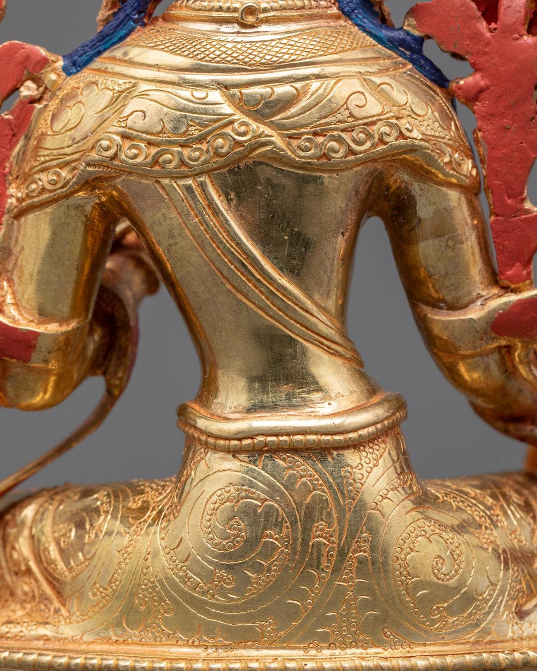 ☆一点物☆ ネパールのオリジナル手描きグリーンターラ ネパールの伝統的な緑のタラ像｜24金で金メッキ - Etsy 日本