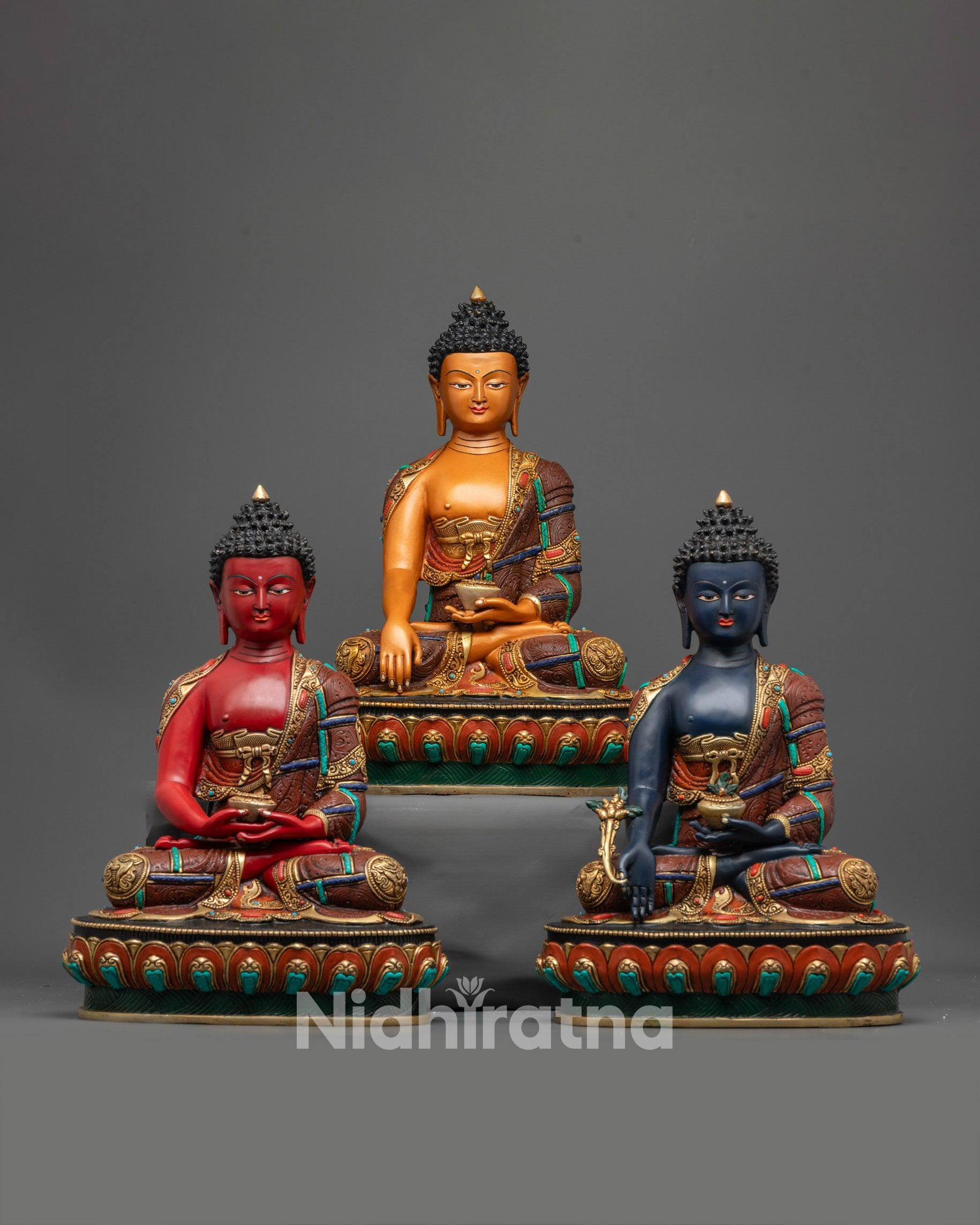 buddha.statue　画像1、2、3セット Sacred Three Buddha Set | Amitabha, Shakyamuni, Medicine Buddha