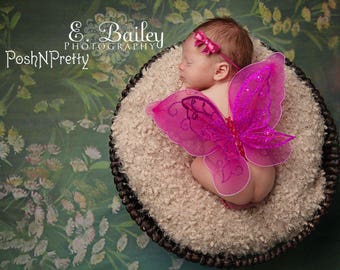 Fairy Glitter Butterfly Wings, newborn, Baby, Photography prop, Wedding, Choose Colors