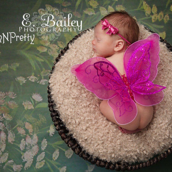 Fairy Glitter Butterfly Wings, newborn, Baby, Photography prop, Wedding, Choose Colors