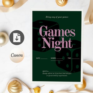 Plantilla de invitación para una noche de juegos