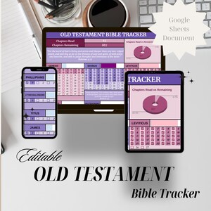 Old Testament Bible Tracker Google Sheet, Bible Journal Tracker, Bible Reading Plan, Digital Bible Plan
