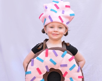 Kids Doughnut Costume Donut Costume Icing Sprinkles Girls Costume Boys Costume Food Costume Breakfast Toddler Baby Infant Adult Teen Dunkin