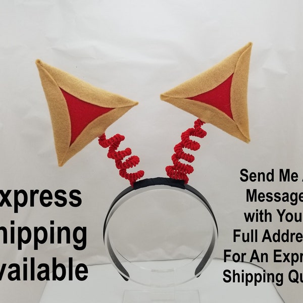 Hamantaschen Headband Boppers Purim Headband Hamantaschen Cookie Purim Costume Purim Accessory Purim Headband Kids Adults One Size Fits All