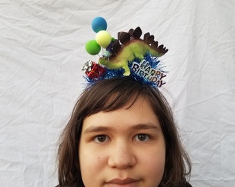 Birthday Dinosaur Headband Birthday Gift Birthday Party Favor Dinosaur Party Favor Fun Headband Dinosaur Present Dinosaur Birthday Party Hat