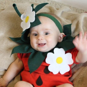 Baby DIY Strawberry Do It Yourself Baby Costume Halloween Costume Strawberry Costume image 1