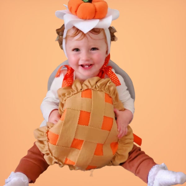 Disfraz de pastel de calabaza, disfraz de Halloween para niña, accesorio de foto de Acción de Gracias, pastel de batata, especia de calabaza, disfraz de Acción de Gracias para niños y adultos